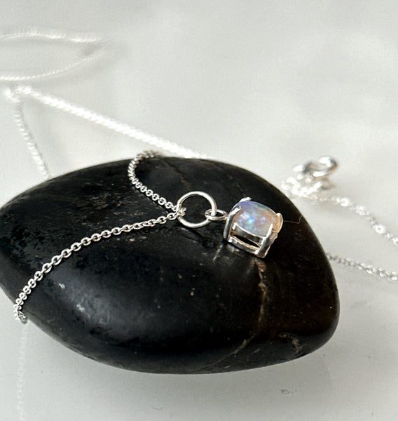 Coober Pedy Opal Sterling Silver Pendant Necklace