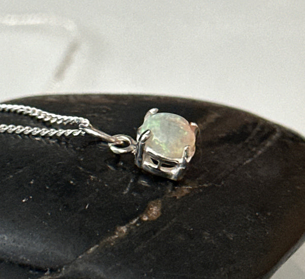 Coober Pedy Opal Sterling Silver Pendant Necklace