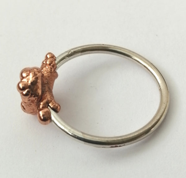 Solid Opal Copper & Silver Ring - Glitter and Gem Jewellery