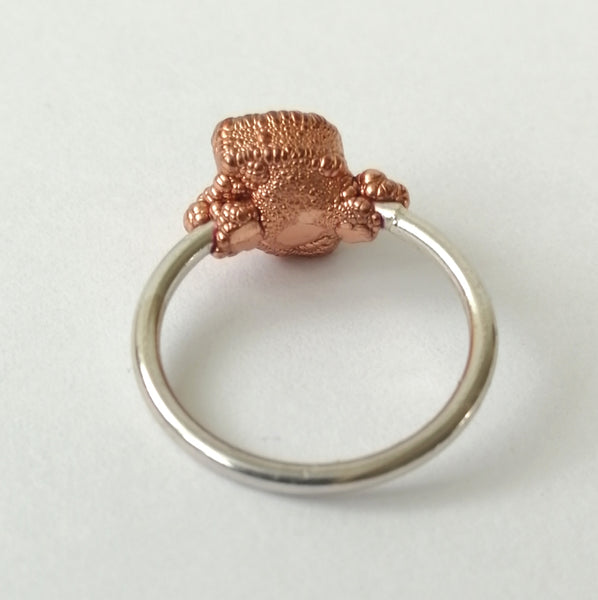 Solid Opal Copper and Silver Ring - Glitter and Gem Jewellery