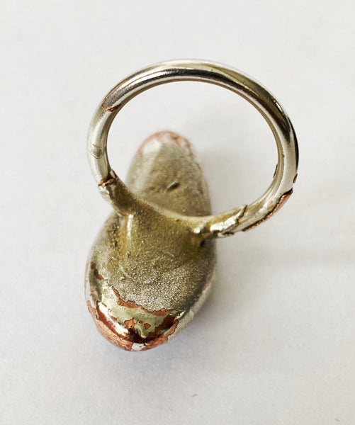 Statement Amethyst Copper & Silver Formed Ring - Glitter and Gem Jewellery