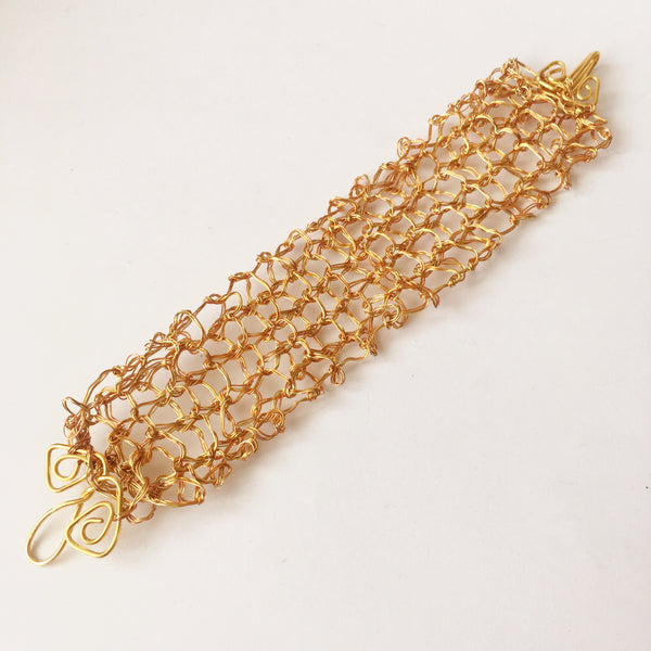 Golden toned hand woven bracelet - Glitter and Gem Jewellery