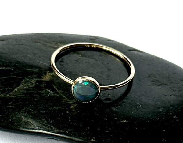 Black Opal 14 carat Gold Filled Ring