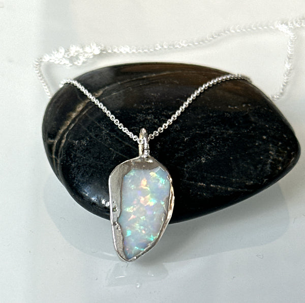 Solid Coober Pedy Opal Pendant Necklace