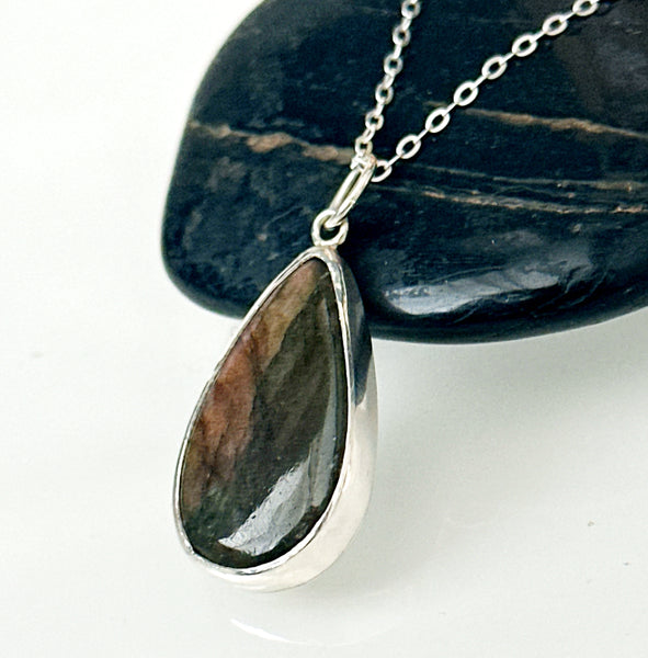 Labradorite Sterling Silver Pendant Necklace