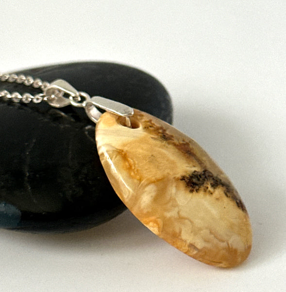 Baltic Butterscotch Amber Sterling Silver Necklace