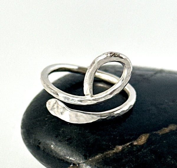 Sterling Silver Hammered Wire Ring