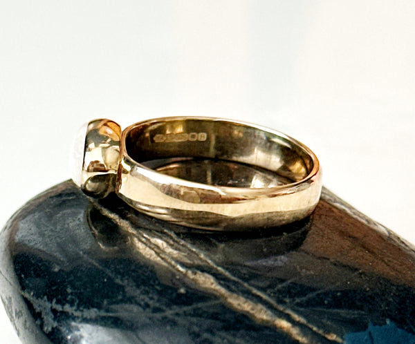 Solid Coober Pedy Opal 9 Carat Gold Ring