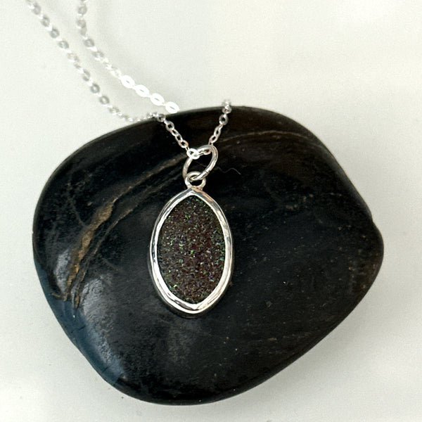 Boulder Opal Fairy Matrix Sterling Silver Pendant Necklace