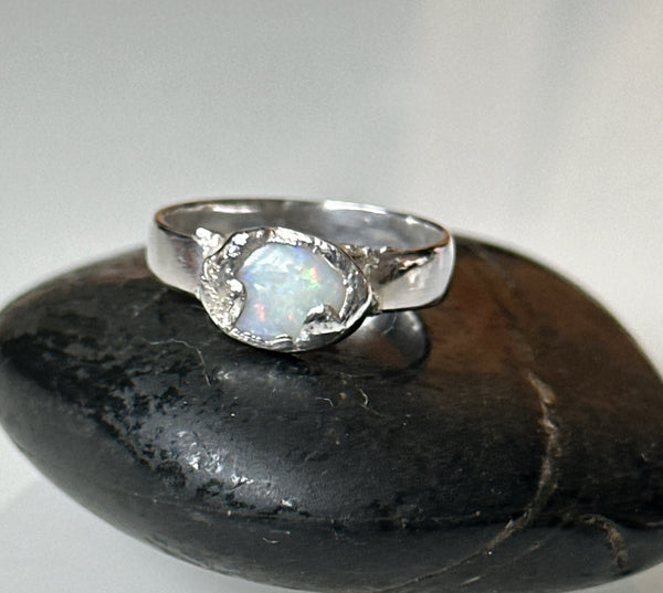 Coober Pedy Opal Silver Ring