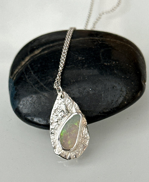 Solid Coober Pedy Sterling Silver Pendant