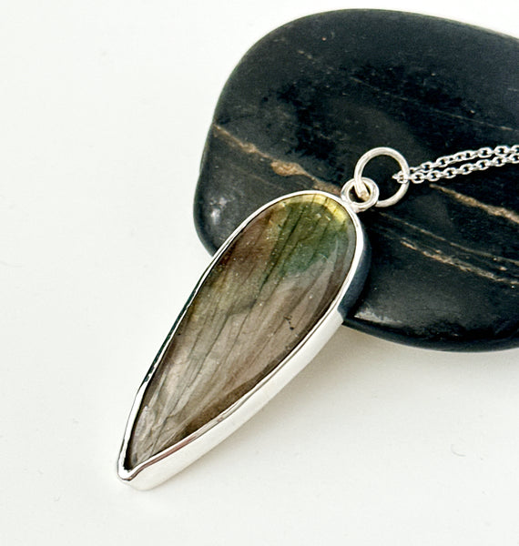 Labradorite Sterling Silver Pendant Necklace