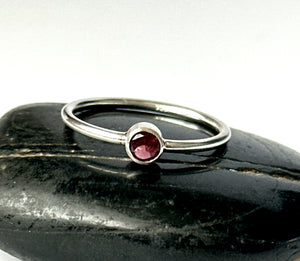 Garnet Sterling Silver Ring