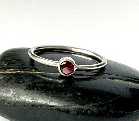 Garnet Sterling Silver Ring