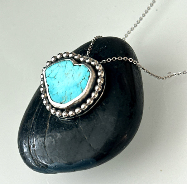 Turquoise Sterling Silver Pendant Necklace