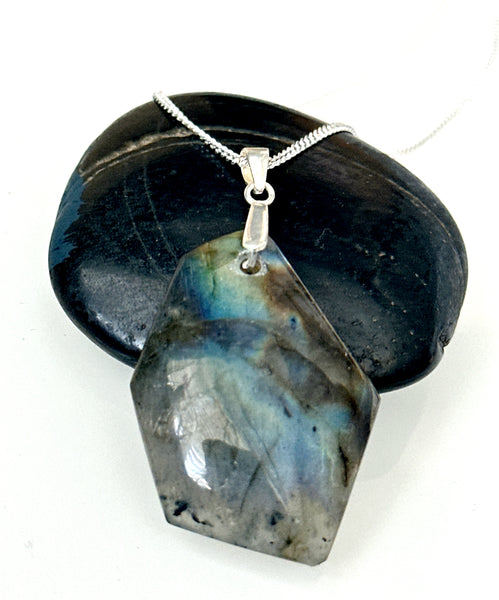 Labradorite Sterling Silver Pendant Necklace