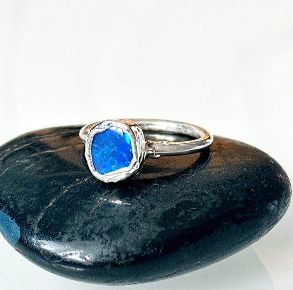 Lightning Ridge Opal Silver Ring