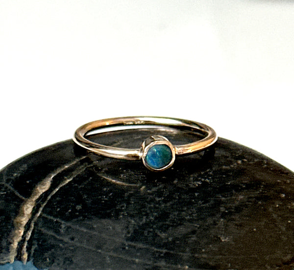 14 ct Gold Filled Lightning Ridge Opal Ring