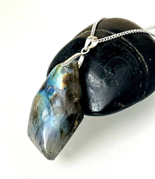 Labradorite Sterling Silver Pendant Necklace