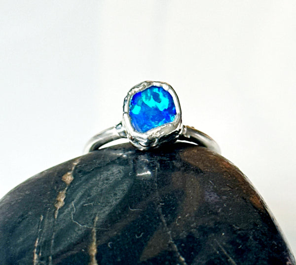 Lightning Ridge Opal Silver Ring