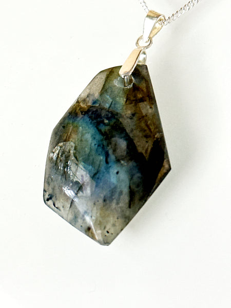 Labradorite Sterling Silver Pendant Necklace