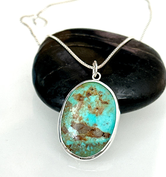Sonoran Turquoise Sterling Silver Pendant Necklace