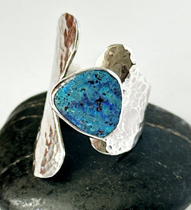 Boulder Opal Statement Sterling Silver Ring