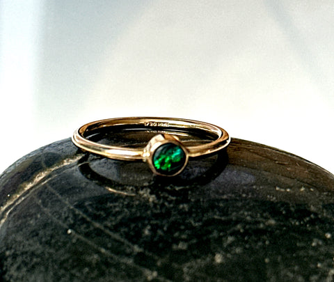Black Opal 14 carat Gold Filled Ring
