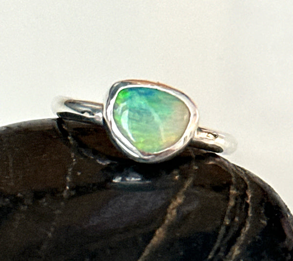 Lightning Ridge Opal Sterling Silver Ring