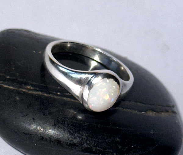Coober Pedy Opal Sterling Silver Signet Ring