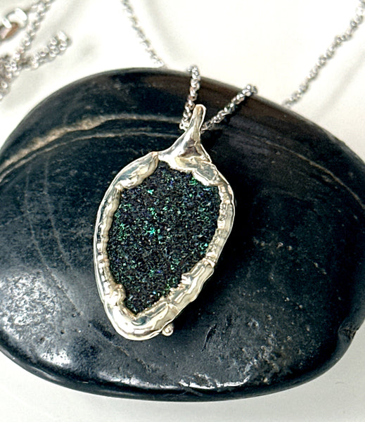 Boulder Opal Fairy Matrix Silver Pendant Necklace