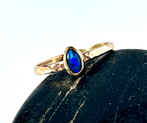 9 Carat Gold Black Opal Ring