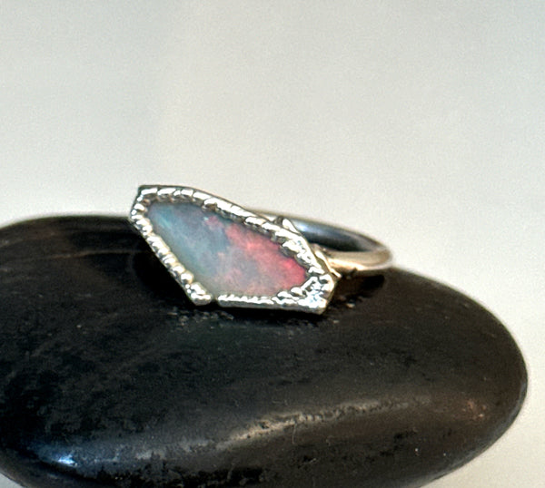 Coober Pedy Opal Silver Ring