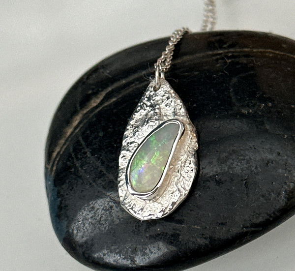 Solid Coober Pedy Sterling Silver Pendant