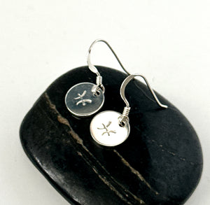 Aquarius Zodiac Sign Sterling Silver Earrings