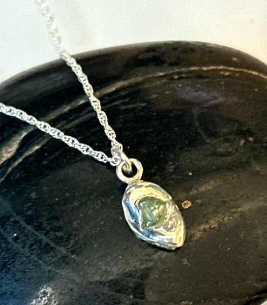 Natural, Untreated Australian Sapphire Silver Pendant Necklace