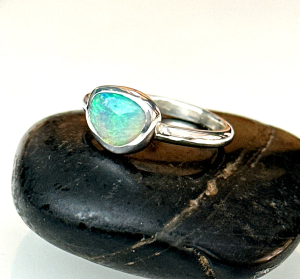 Lightning Ridge Opal Sterling Silver Ring