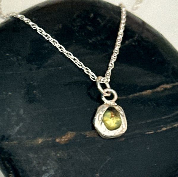 Natural Sapphire Silver Pendant Necklace
