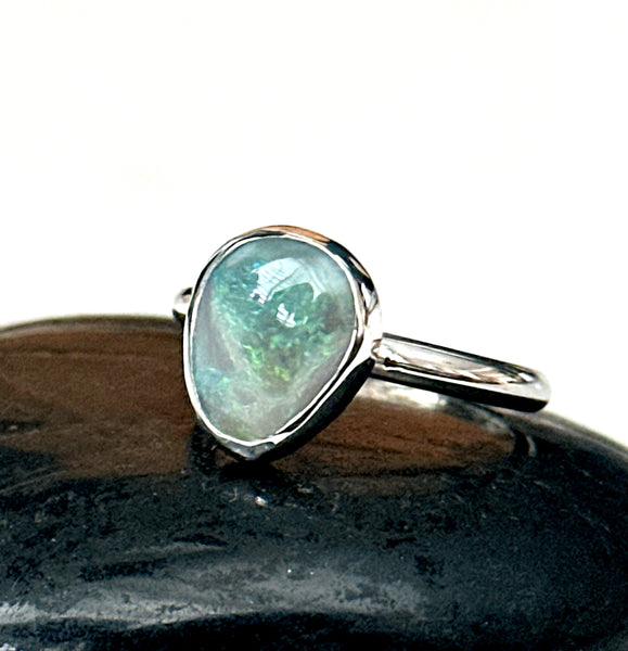 Mintabie Opal Sterling Silver Ring