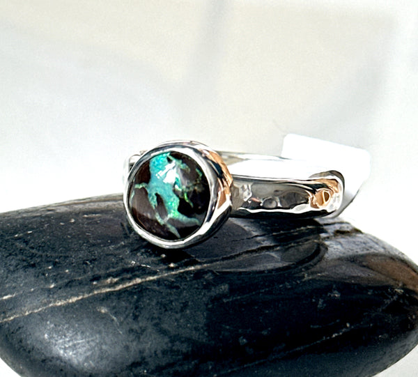 Boulder Opal Sterling Silver Ring