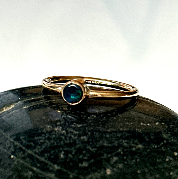 Black Opal 14 carat Gold Filled Ring