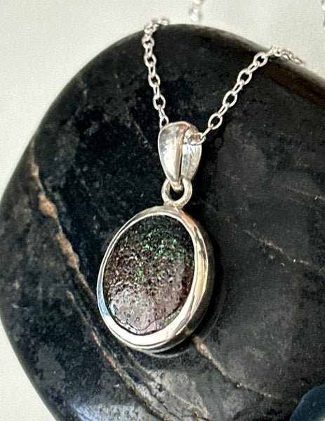 Boulder Opal Fairy Matrix Sterling Silver Pendant Necklace