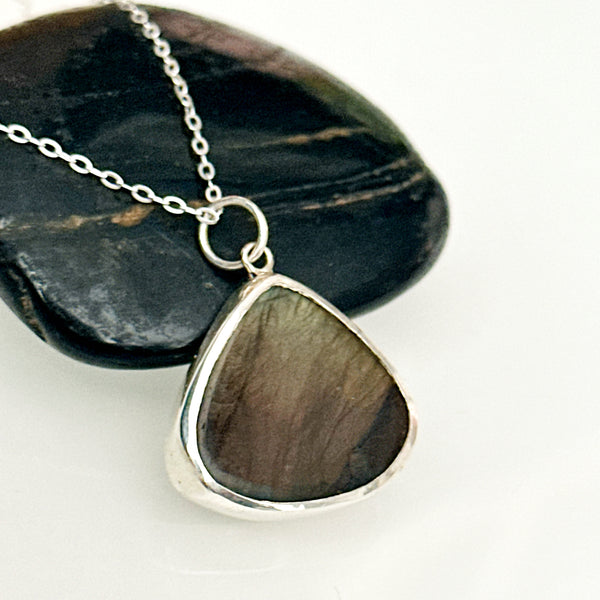 Labradorite Sterling Silver Pendant Necklace