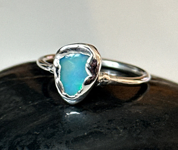 Mintabie Opal Silver Ring