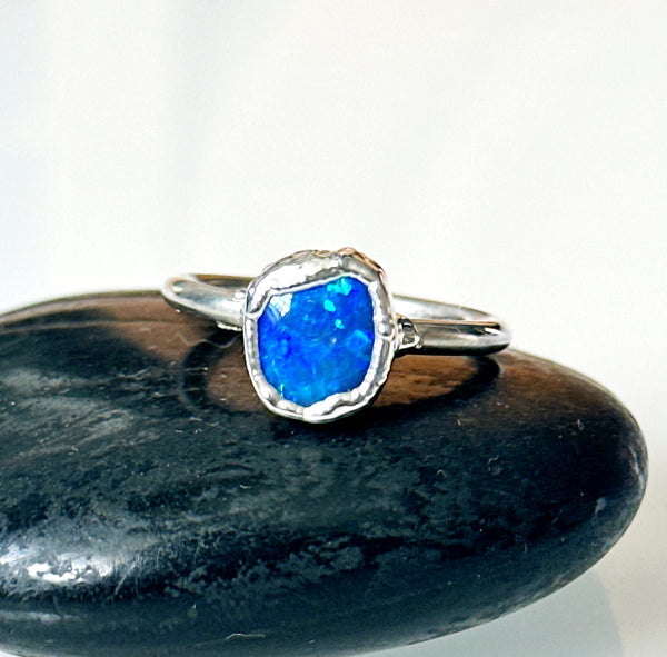 Lightning Ridge Opal Silver Ring