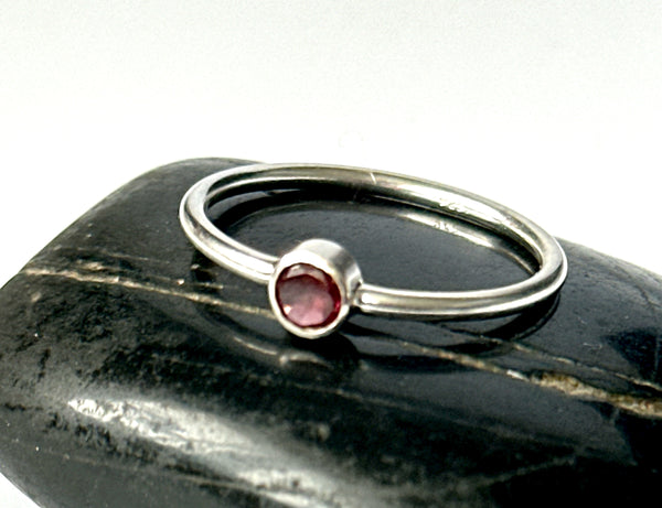 Garnet Sterling Silver Ring