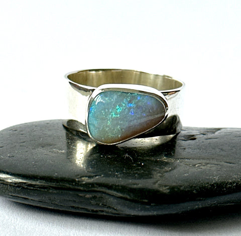 Men's Diamond Antique Cut Australian Opal Ring in White Rose Yellow Black  Gold or Silver, October Birthstone Opal Jewelry Opal Gemstone Ring - Etsy UK