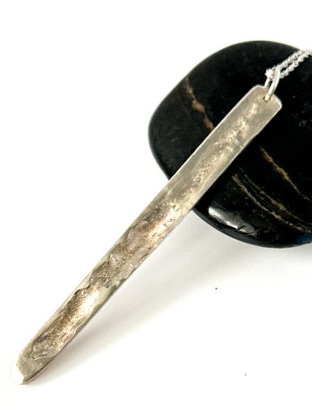 Cuttlefish Long Sterling Silver Pendant Necklace