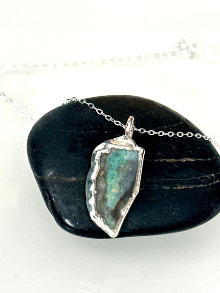 Lightning Ridge Opal Silver Pendant Necklace
