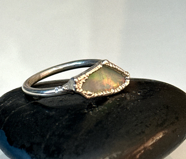 Coober Pedy Opal Silver Ring